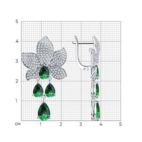 Серьги SOKOLOV - Серебро 925, Фианит (арт. 94027631-91)