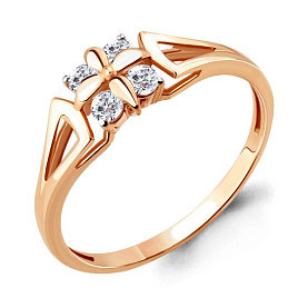 Кольцо Аквамарин - Золото 375, Фианит (арт. 68316.8)