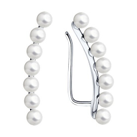 Серьги SOKOLOV - Серебро 925, Жемчуг имитация (арт. 94026790)