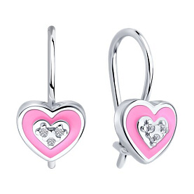 Серьги Diamant - Серебро 925, Фианит, Эмаль (арт. 94-120-02220-1)