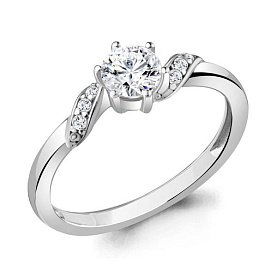 Кольцо Аквамарин - Серебро 925, Фианит (арт. 68927А.5)