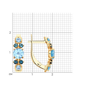 Серьги SOKOLOV - Золото 375, Топаз, Топаз лондон (арт. 37725352)