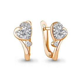 Серьги Аквамарин - Серебро 925, Фианит (арт. 400633А.6)