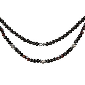 Колье Фиделис - Прочие материалы, Агат, Гематит, Дерево, Яшма (арт. AS-S06-06-ShAgD)