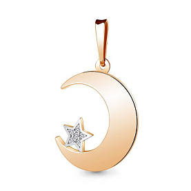 Подвеска Аквамарин - Золото 585, Фианит (арт. 21108А.1)