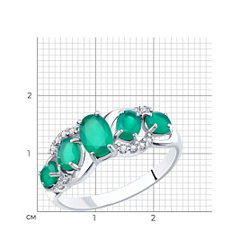 Кольцо SOKOLOV - Серебро 925, Агат, Фианит (арт. 92012030)