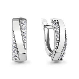 Серьги Аквамарин - Серебро 925, Фианит (арт. 400615А.5)