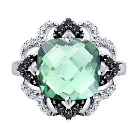 Кольцо SOKOLOV - Серебро 925, Синтетический кварц , Фианит (арт. 92011347)