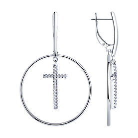 Серьги SOKOLOV - Серебро 925, Фианит (арт. 94023796)