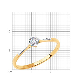 Кольцо SOKOLOV - Золото 375, Фианит (арт. 018637-4)