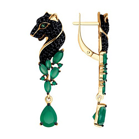 Серьги SOKOLOV - Серебро 925, Агат, Фианит (арт. 92023074)