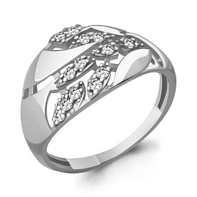 Кольцо Аквамарин - Серебро 925, Фианит (арт. 64691А.5)