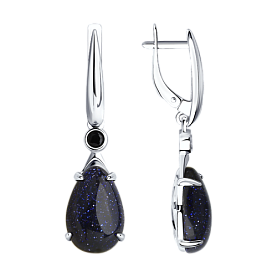 Серьги SOKOLOV - Серебро 925, Стекло, Фианит (арт. 83020052)