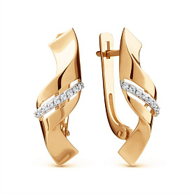 Серьги ЮФ Династия - Золото 585, Фианит (арт. 033722-1102)