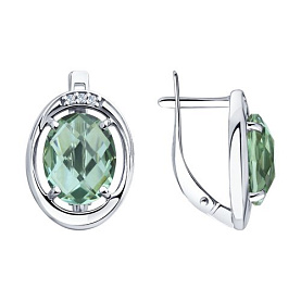 Серьги SOKOLOV - Серебро 925, Кварц, Фианит (арт. 92022007)