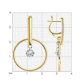 Серьги SOKOLOV - Серебро 925, Фианит (арт. 93022158)