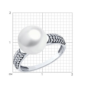 Кольцо Diamant - Серебро 925, Жемчуг культивированный, Фианит (арт. 94-310-01952-1)