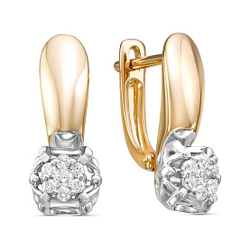 Серьги Klondike - Золото 585, Бриллиант (арт. 02-01455-02-001-01-01)