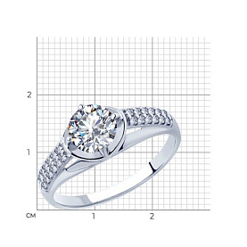 Кольцо SOKOLOV - Серебро 925, Фианит (арт. 94012877)