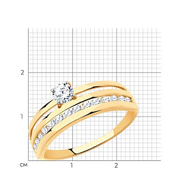 Кольцо SOKOLOV - Золото 375, Фианит (арт. 018690-4)