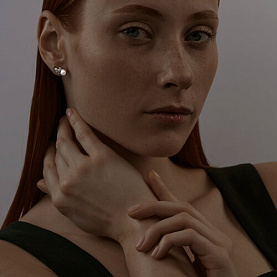 Серьги SOKOLOV - Серебро 925, Жемчуг имитация (арт. 94026043)