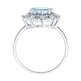 Кольцо Diamant - Серебро 925, Топаз, Фианит (арт. 94-310-02042-1)