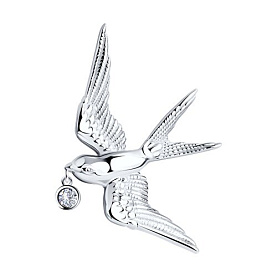 Брошь SOKOLOV - Серебро 925, Фианит (арт. 94040267)