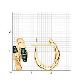 Серьги SOKOLOV - Золото 585, Изумруд (арт. 729167)