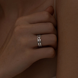 Кольцо SOKOLOV - Серебро 925, Бриллиант, Бриллиант голубой, Бриллиант коньячный (арт. 87010014)