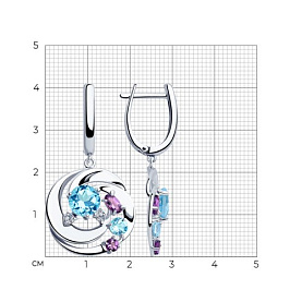 Серьги SOKOLOV - Серебро 925, Аметист, Топаз, Фианит (арт. 92022090)
