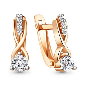 Серьги Аквамарин - Серебро 925, Фианит (арт. 49417А.6)