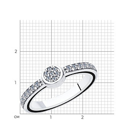 Кольцо Diamant - Серебро 925, Фианит, Эмаль (арт. 94-110-01642-1)