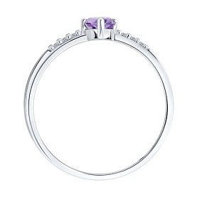 Кольцо SOKOLOV - Серебро 925, Аметист, Фианит (арт. 92014683)
