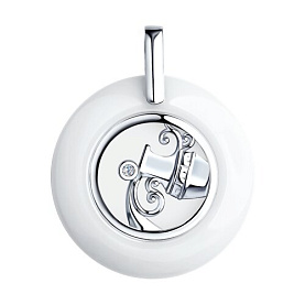 Подвеска Diamant - Серебро 925, Керамика, Фианит (арт. 94-130-00580-1)