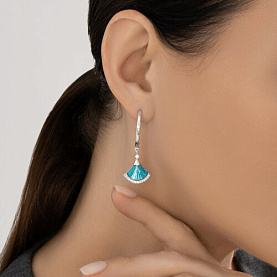 Серьги Diamant - Серебро 925, Фианит, Эмаль (арт. 94-122-02298-2)