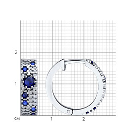 Серьги SOKOLOV - Серебро 925, Синтетический сапфир , Фианит (арт. 88020084)