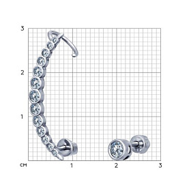 Серьги SOKOLOV - Серебро 925, Фианит (арт. 94021674)