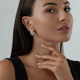 Серьги SOKOLOV - Серебро 925, Топаз, Фианит (арт. 92021509)