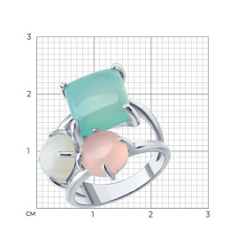 Кольцо SOKOLOV - Серебро 925, Лунный камень, Халцедон (арт. 83010285)