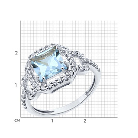 Кольцо SOKOLOV - Серебро 925, Топаз, Фианит (арт. 92014328)