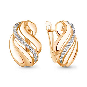 Серьги Аквамарин - Серебро 925, Фианит (арт. 401023А.6)