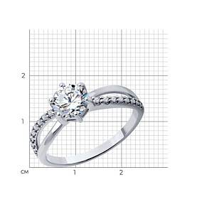 Кольцо SOKOLOV - Серебро 925, Фианит (арт. 94013762)