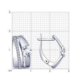 Серьги SOKOLOV - Серебро 925, Фианит (арт. 94022917)