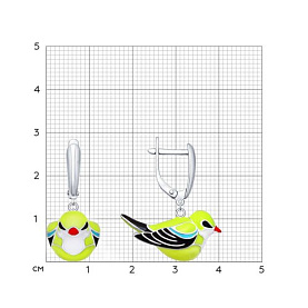 Серьги SOKOLOV - Серебро 925, Эмаль (арт. 94021700)