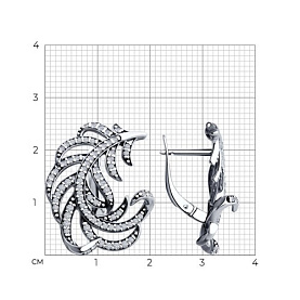 Серьги Diamant - Серебро 925, Фианит (арт. 94-120-02005-1)