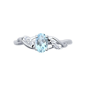 Кольцо Diamant - Серебро 925, Топаз, Фианит (арт. 94-310-00177-1)