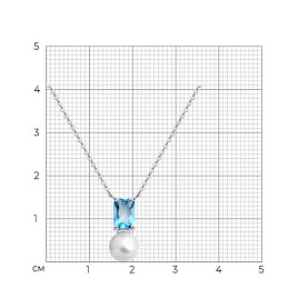 Колье Diamant - Золото 585, Топаз, Жемчуг культивированный (арт. 52-370-02793-1)