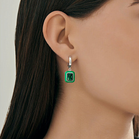 Серьги SOKOLOV - Серебро 925, Фианит, Эмаль (арт. 94027113)