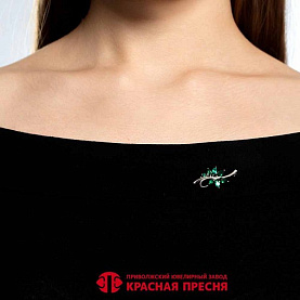 Брошь Красная пресня - Серебро 925, Синтетическая шпинель (арт. 13815846Пл7)