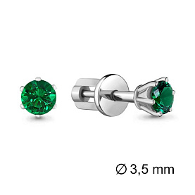 Серьги Аквамарин - Серебро 925, Синтетический изумруд (арт. 42893Г.5)